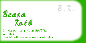 beata kolb business card